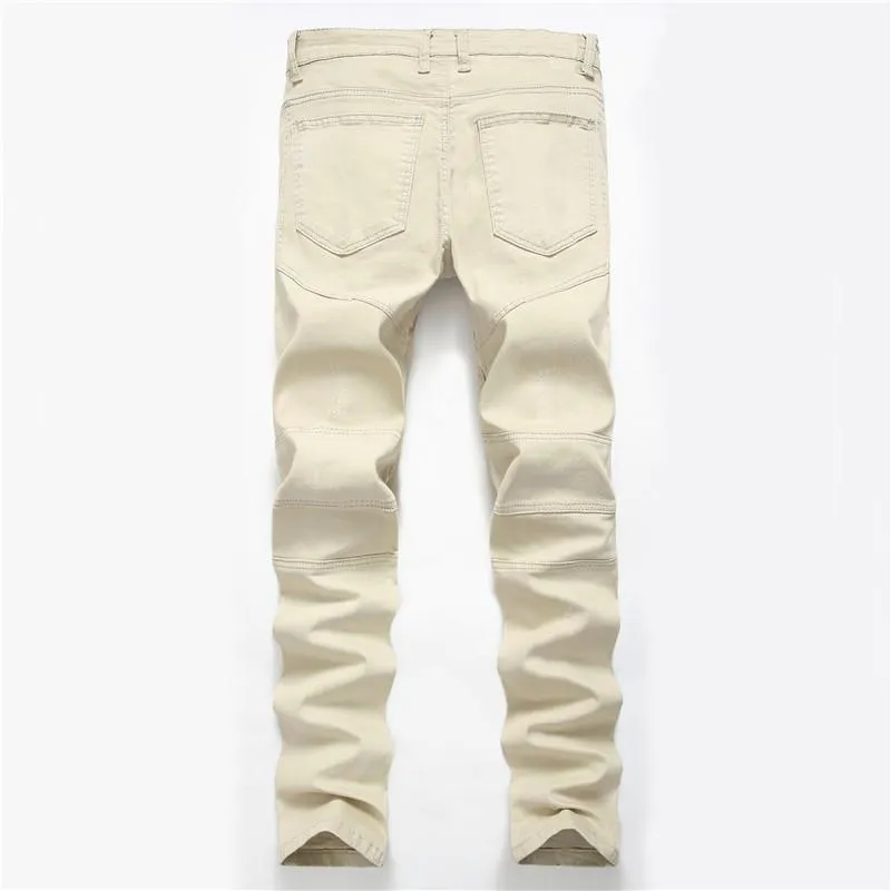 Autumn Retro Hole Cotton Denim Plus Size Jeans Pants for Men