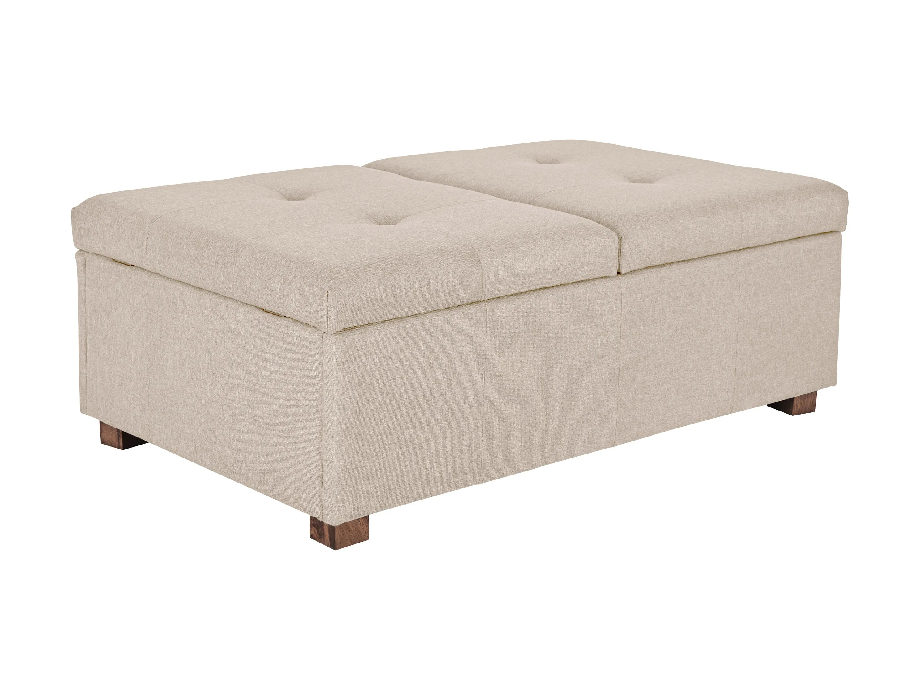 Beige Double Storage Ottoman