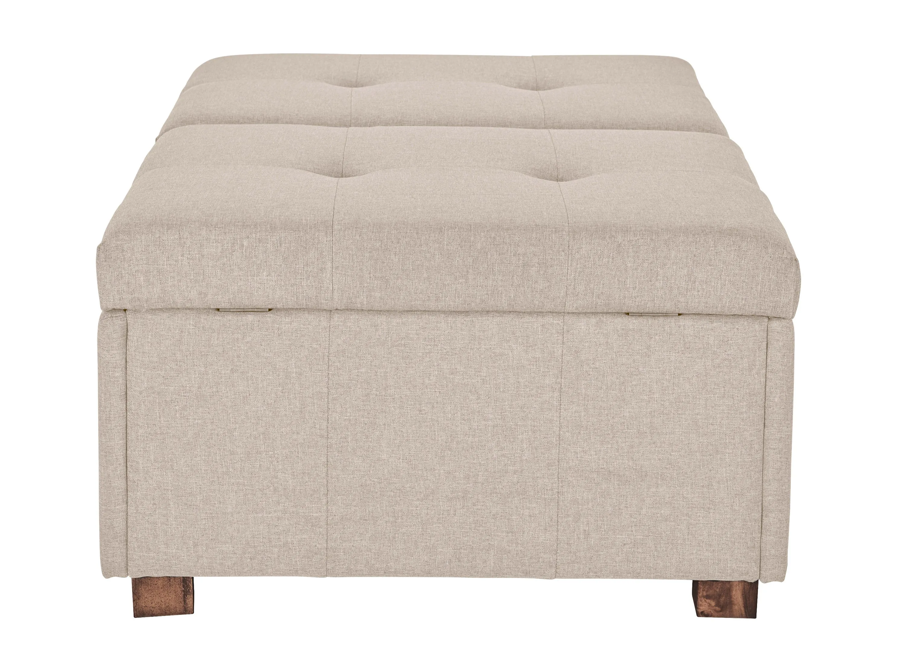 Beige Double Storage Ottoman