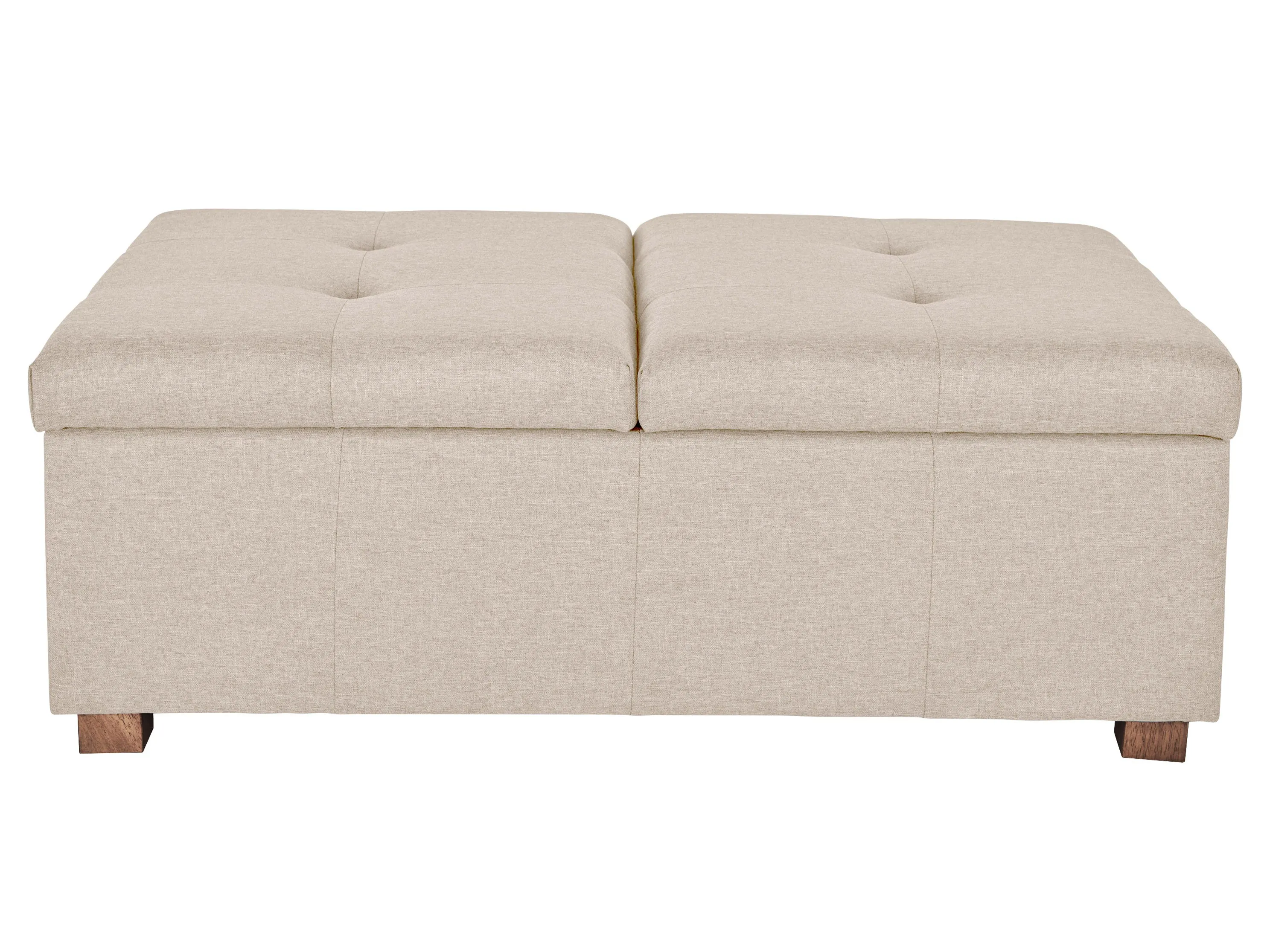 Beige Double Storage Ottoman