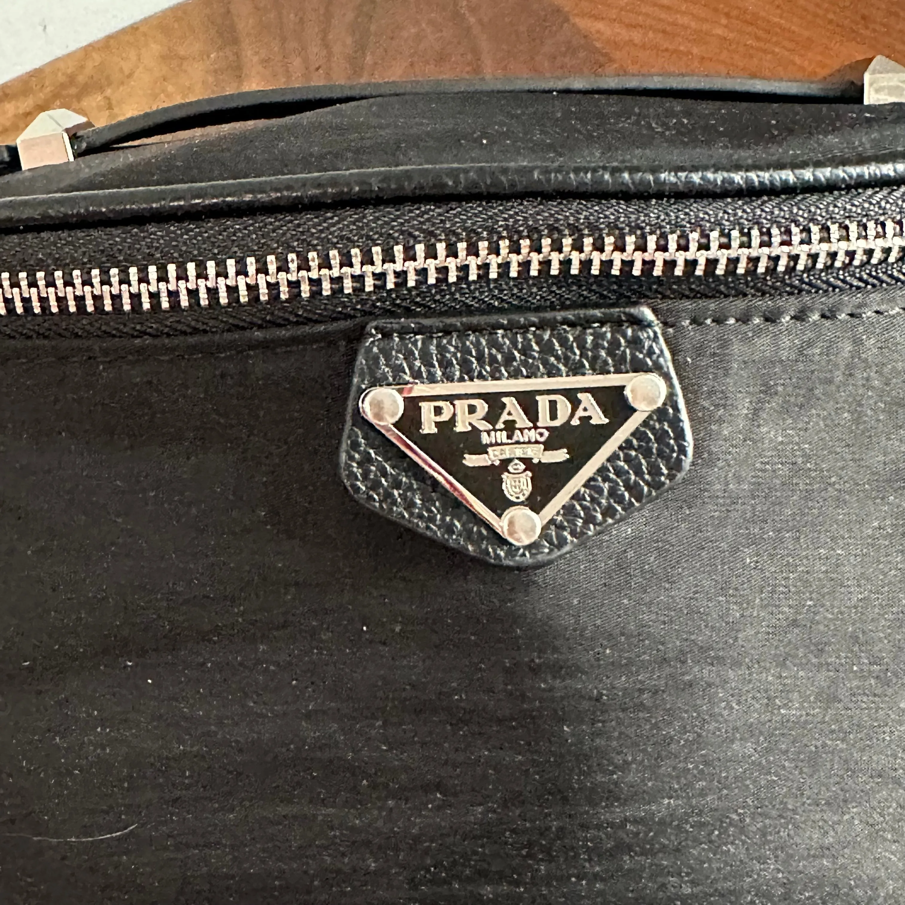 Black Nylon (Black) Prada Tag Sling/Fanny Bag