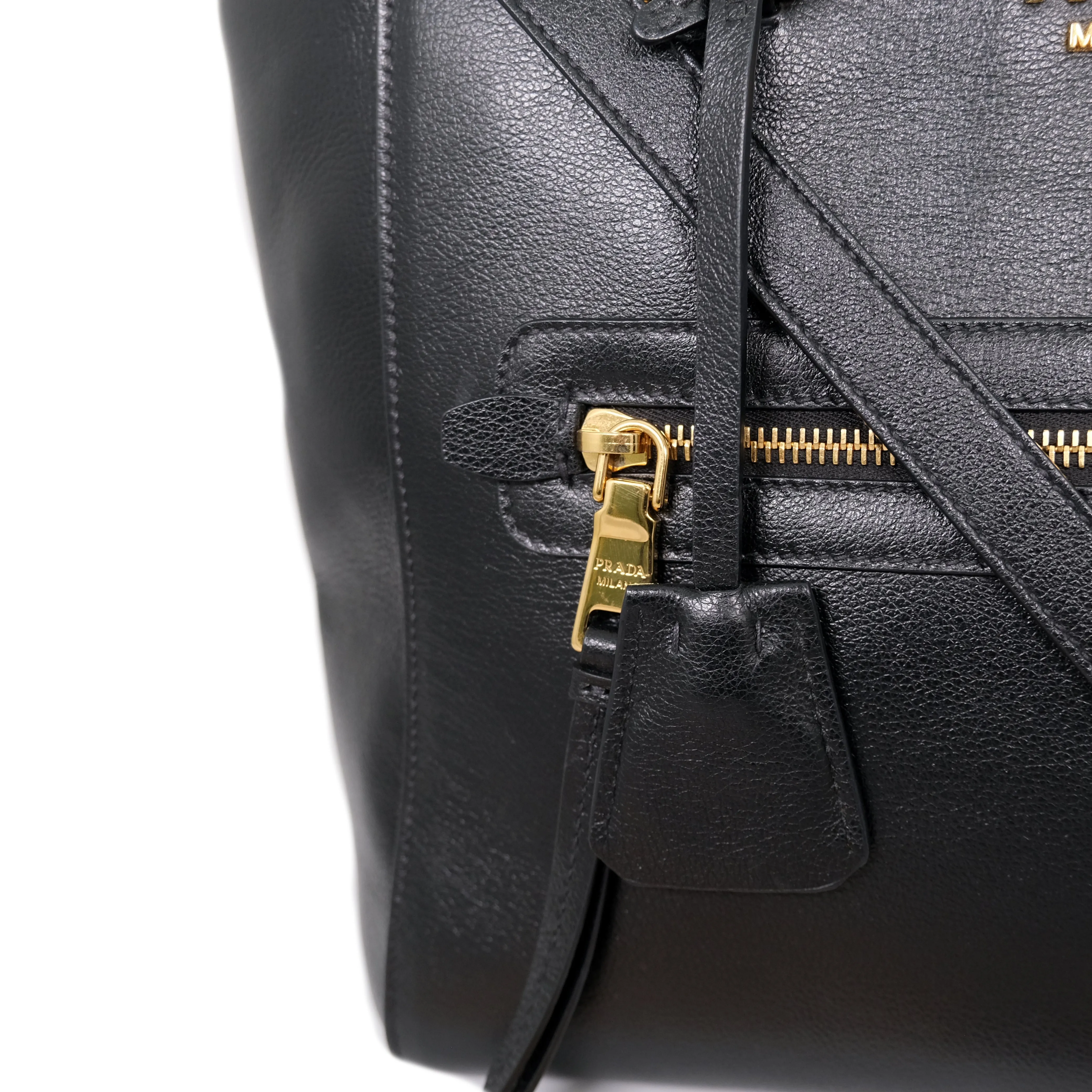 Black Vitello Daino Satchel