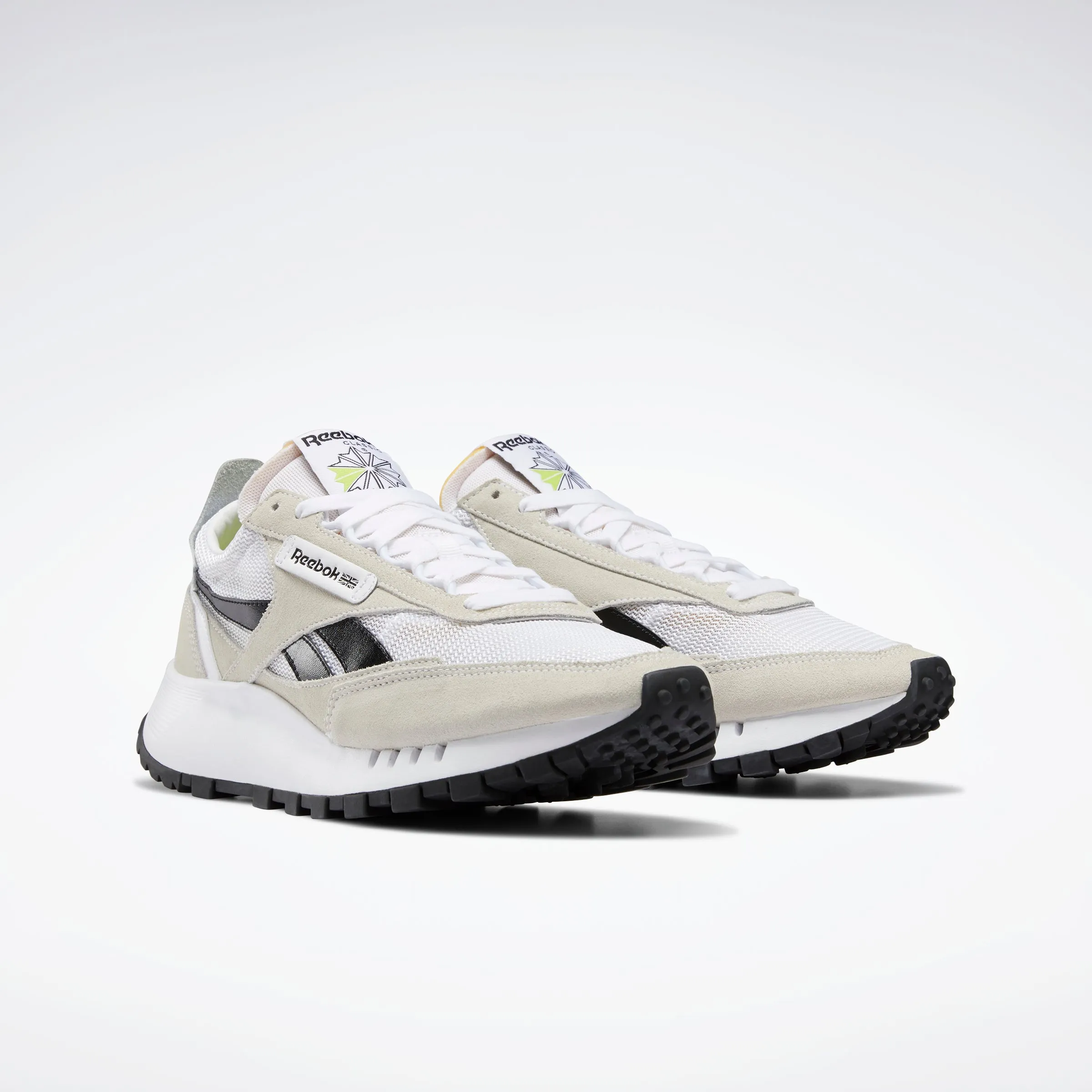 Classic Leather Legacy Shoes White/Black/Acid Yellow