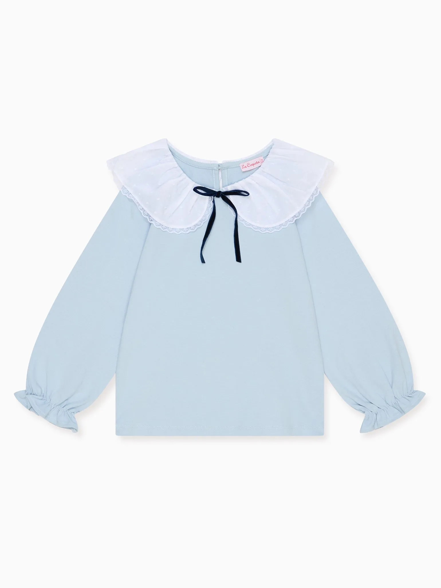 Dusty Blue Ravena Long Sleeve Girl Top