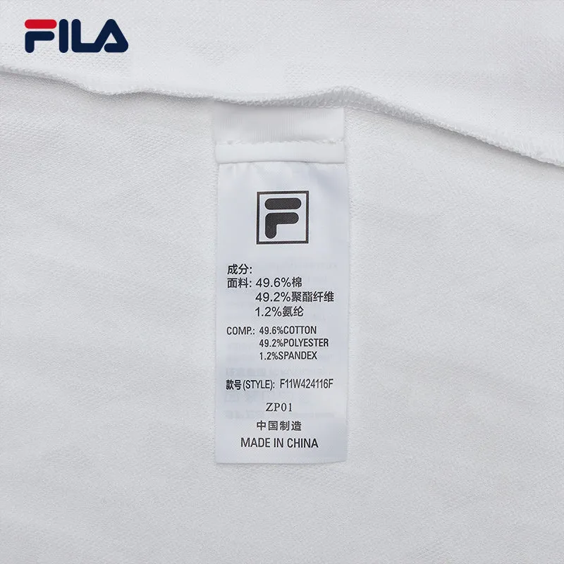 FILA CORE WHITE LINE EMERALD Women Short Sleeve Polo in White