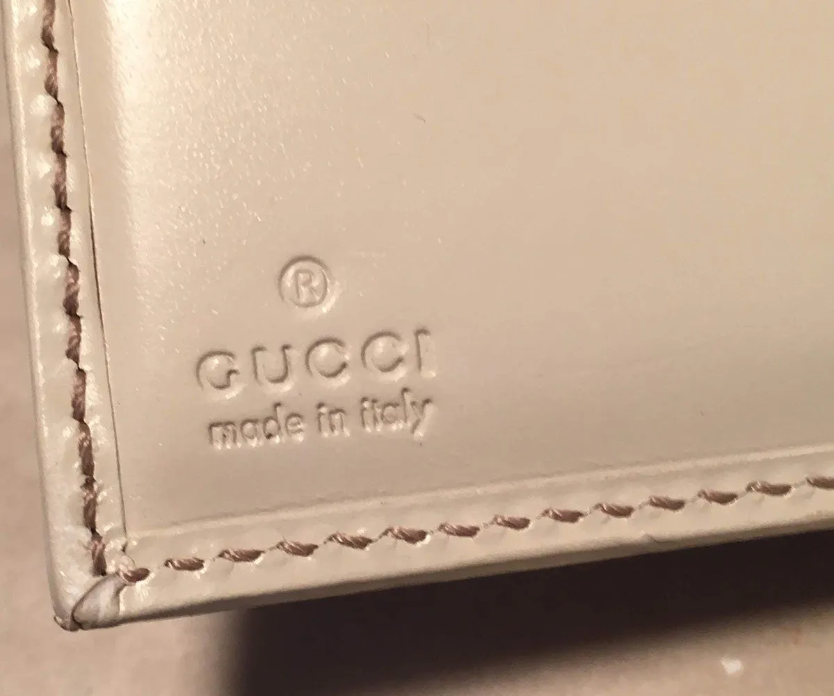 Gucci GG Monogram and Beige Leather Wallet with Zip Pocket and Box