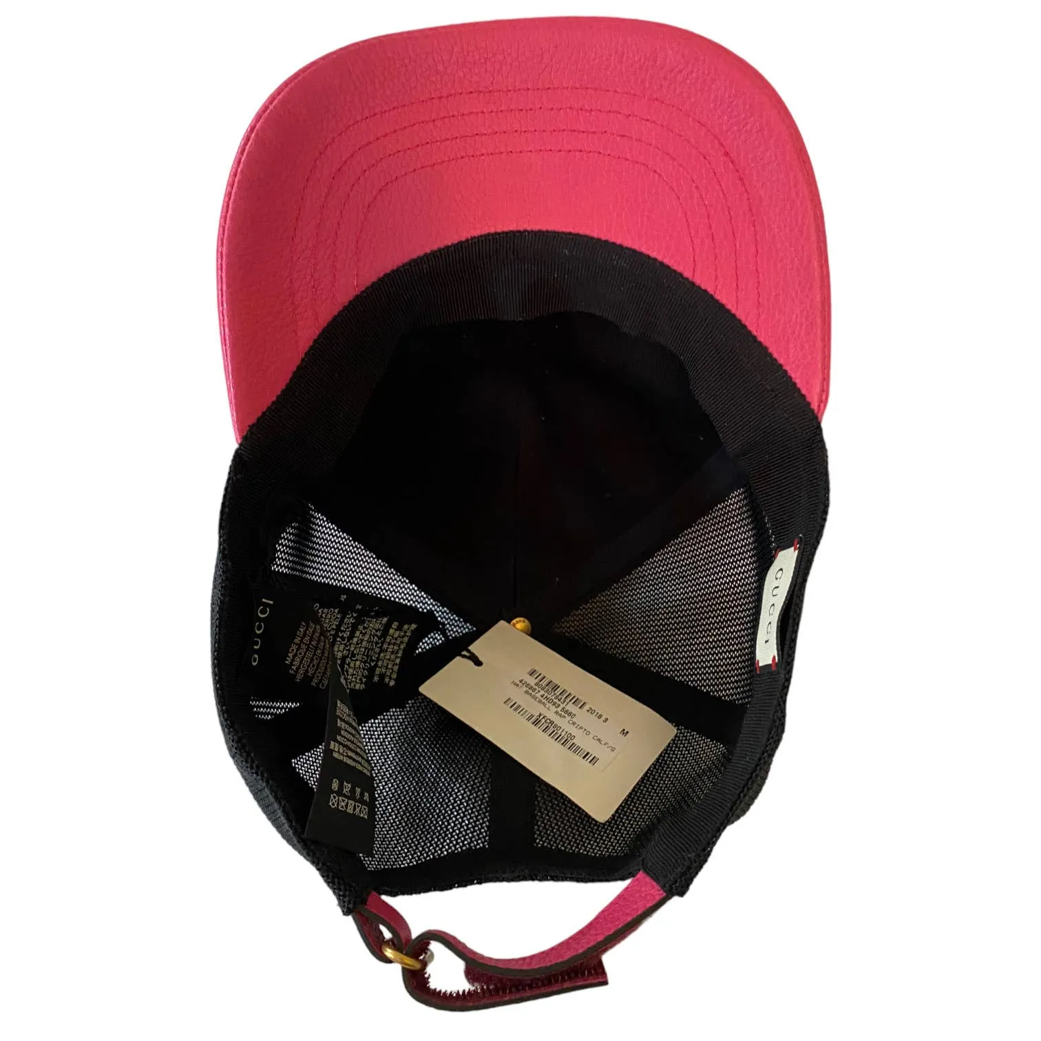 Gucci Hot Pink Leather Hat Size Medium NEW