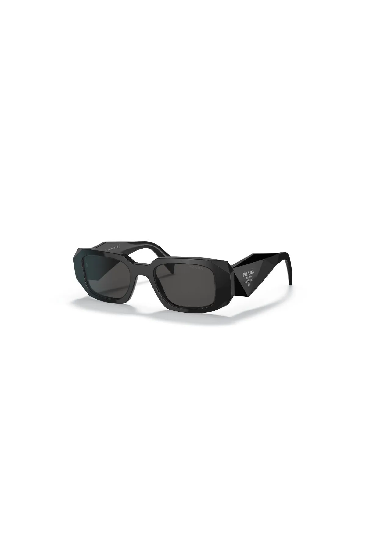 Prada Iconic Rectangle Sunglasses - Black/ Dark Grey