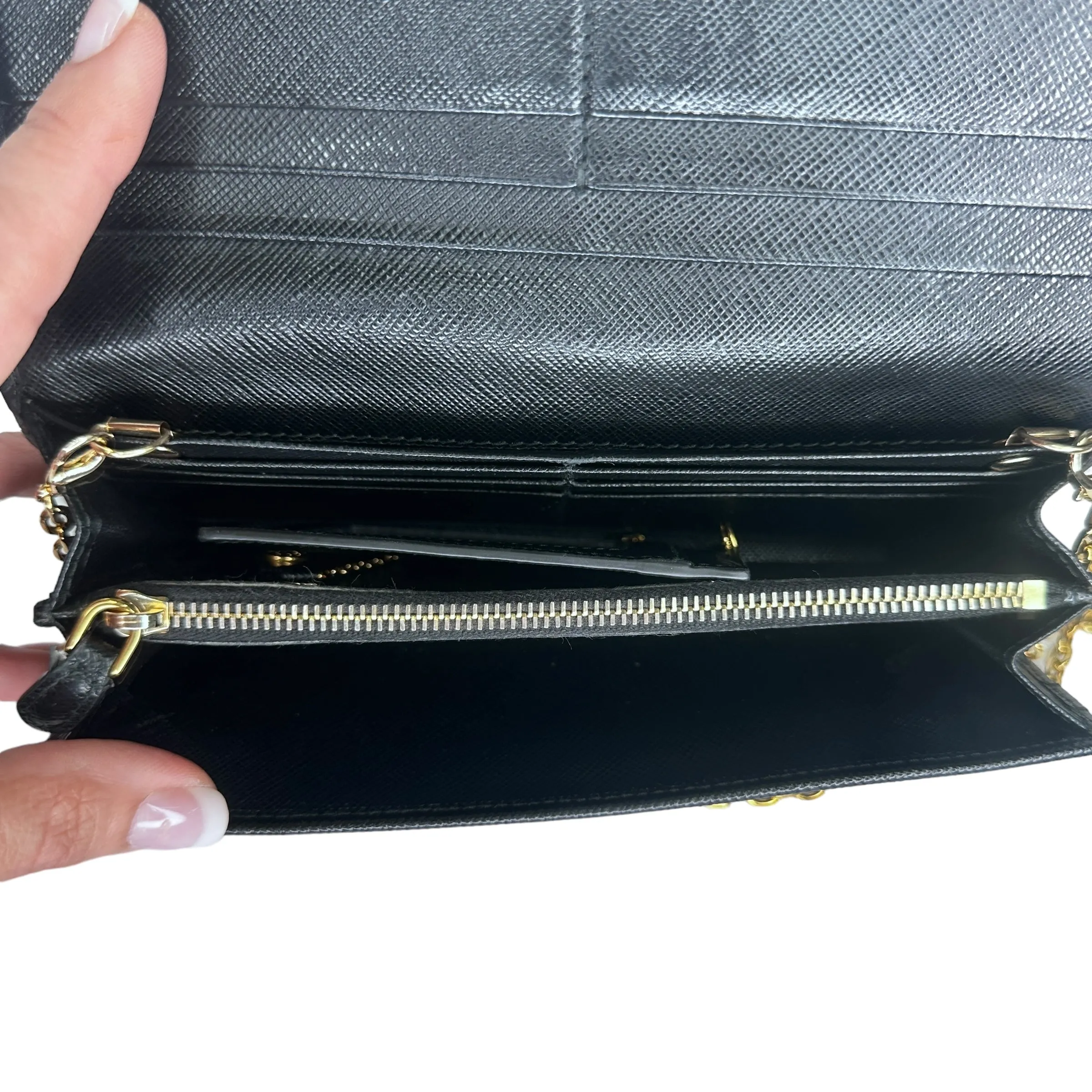 PRADA Saffiano Leather Wallet & Card Holder with Unbranded Chain