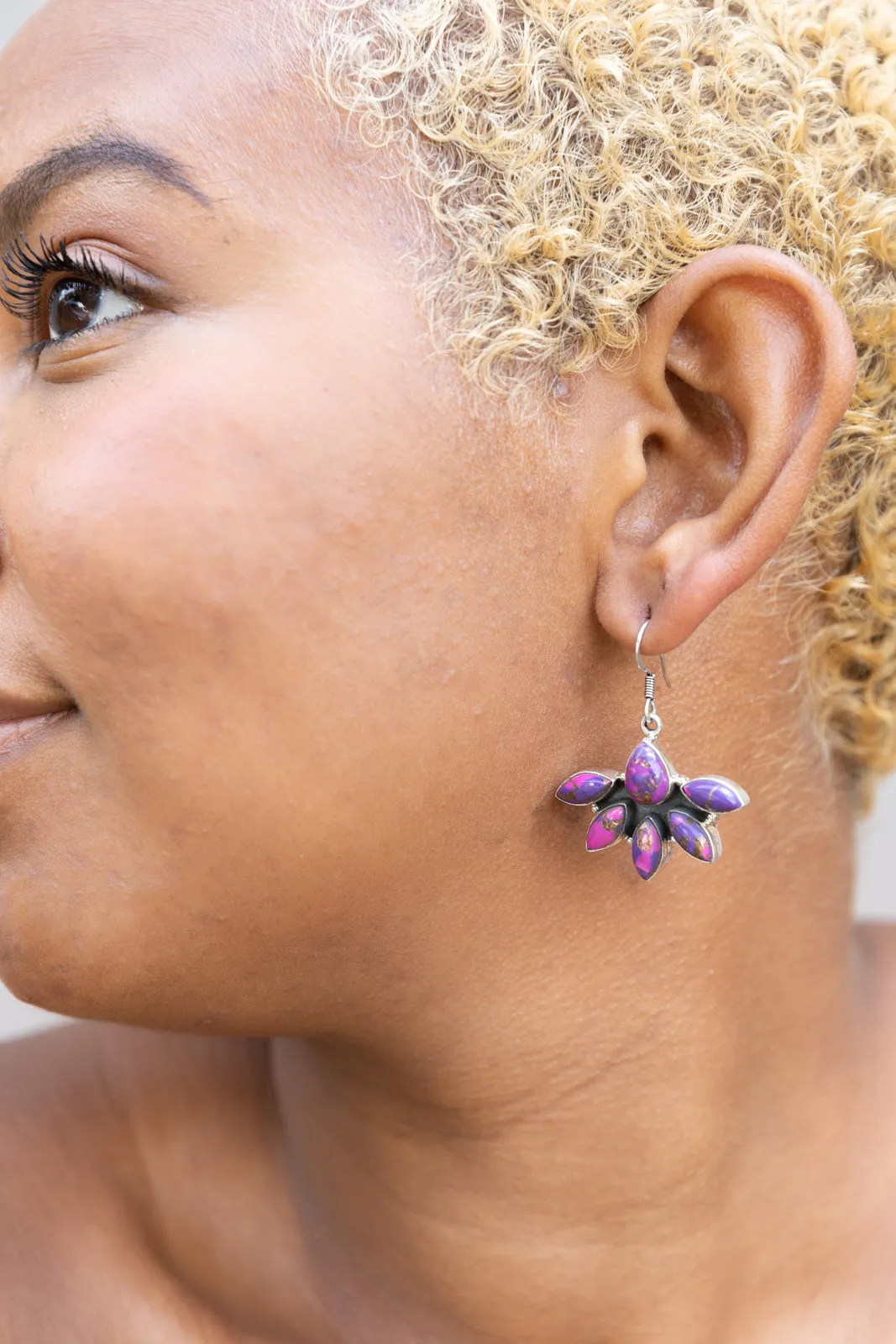 Purple Turquoise Fila Earrings