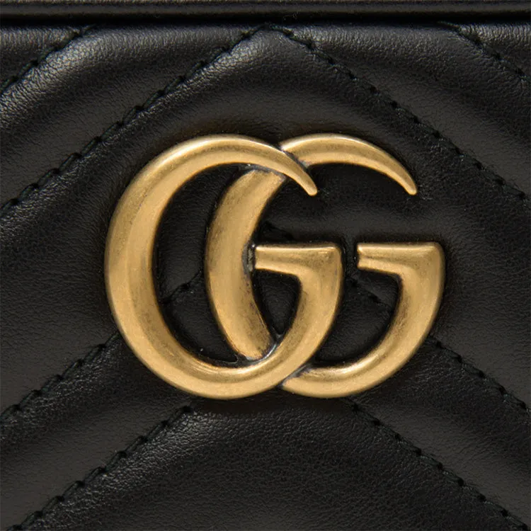 (WMNS) GUCCI GG Marmont Logo Messenger Bag Black Classic 448065-DTD1T-1000