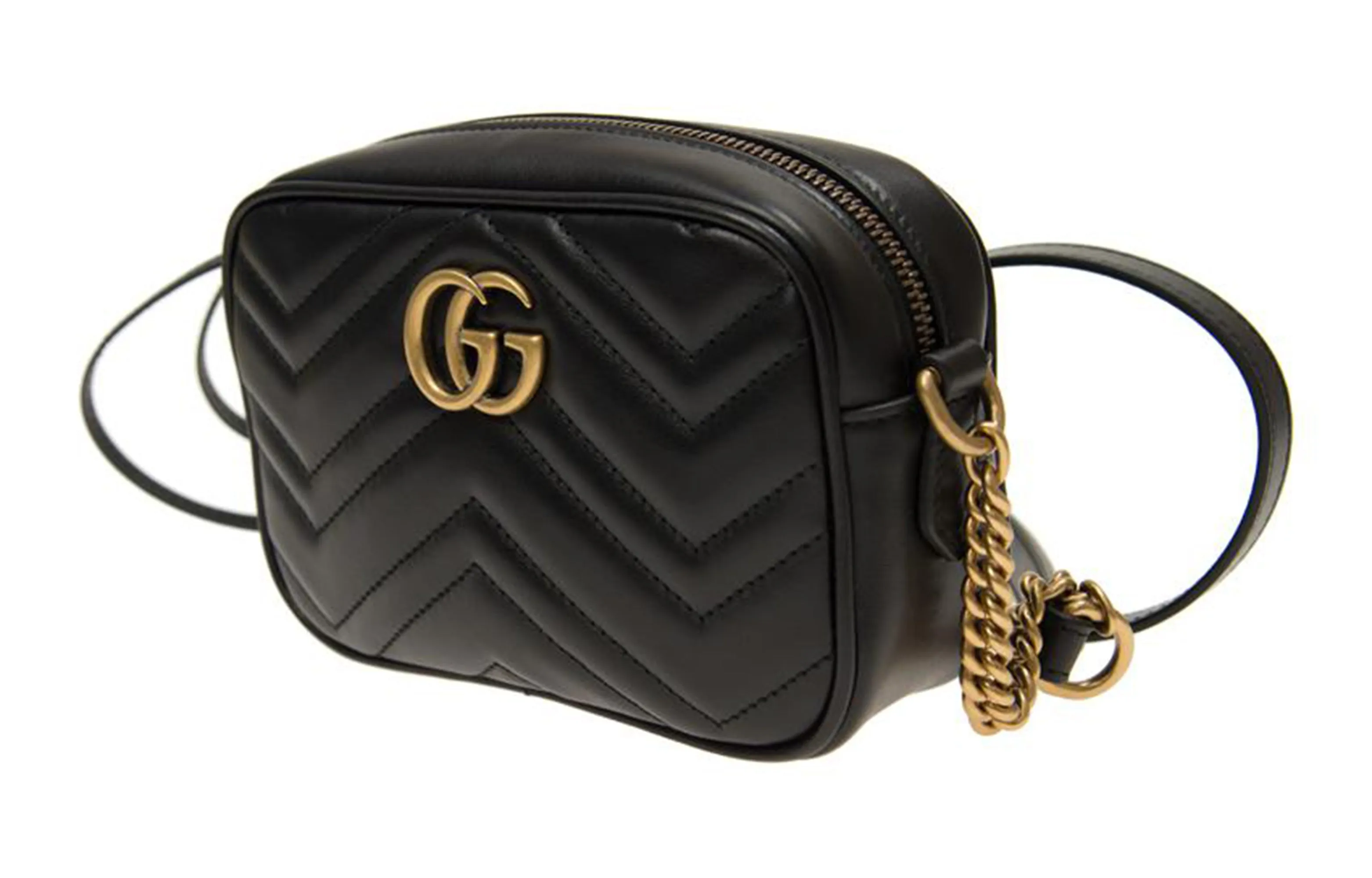 (WMNS) GUCCI GG Marmont Logo Messenger Bag Black Classic 448065-DTD1T-1000