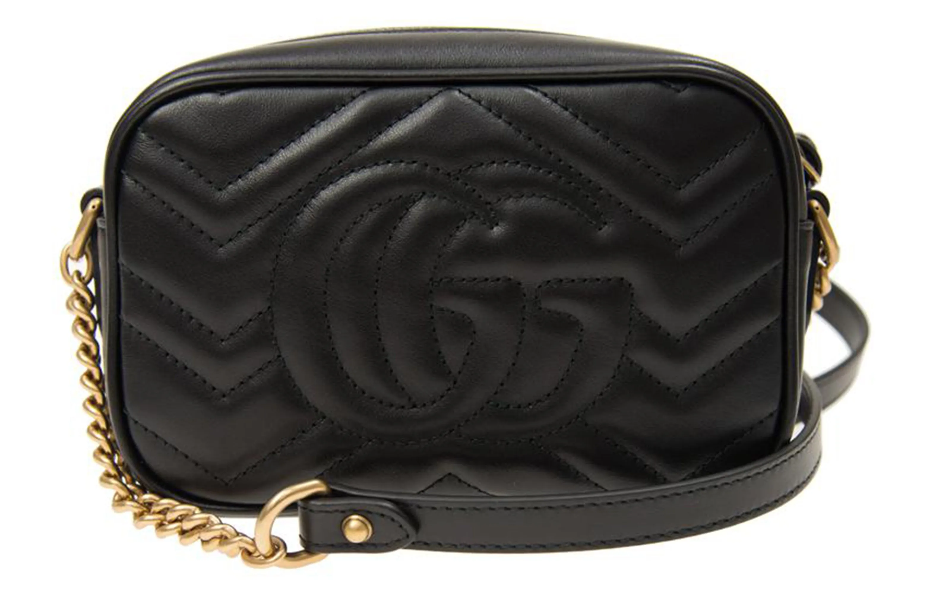 (WMNS) GUCCI GG Marmont Logo Messenger Bag Black Classic 448065-DTD1T-1000