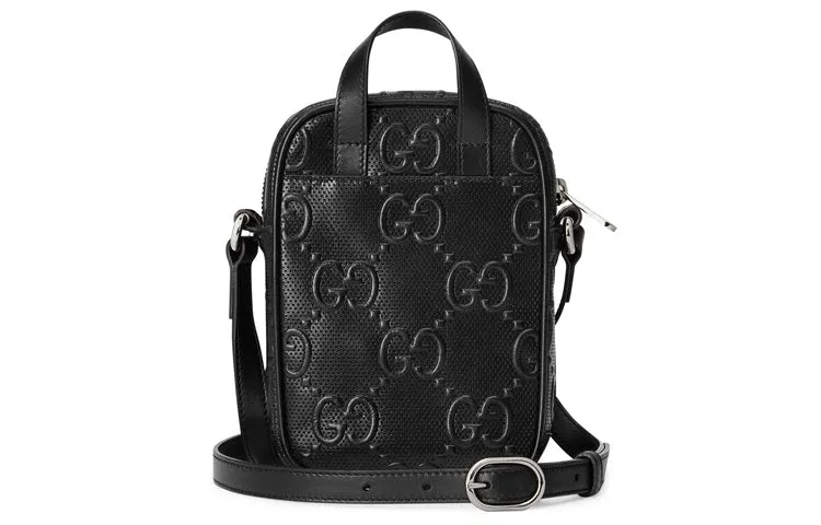 (WMNS) GUCCI Logo PatternPrint SingleShoulderBag Black 658553-1W3AN-1000